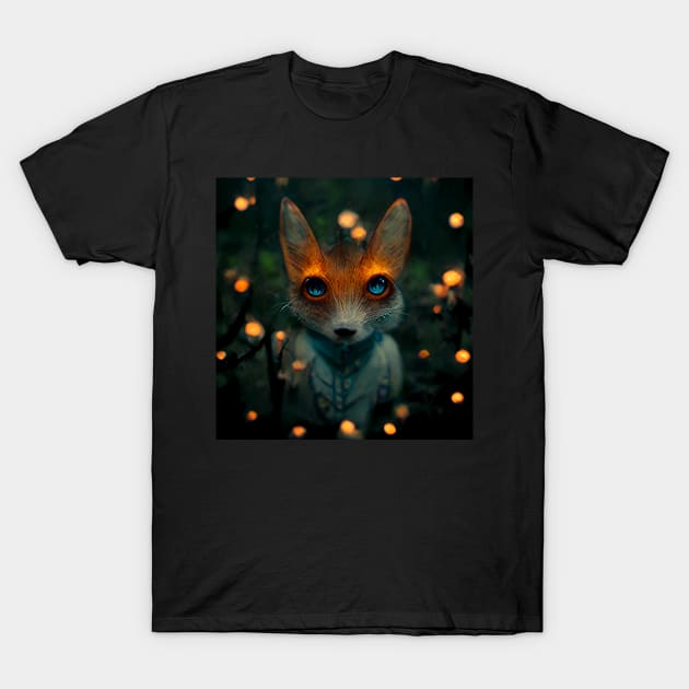 Foxy in fireflies T-Shirt by orange-teal